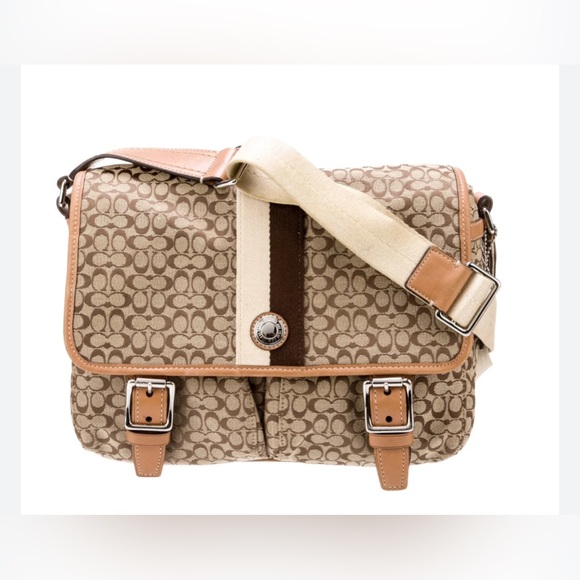 Coach Handbags - Coach Logo Patterned Canvas Shoulder/Crossbody Bag